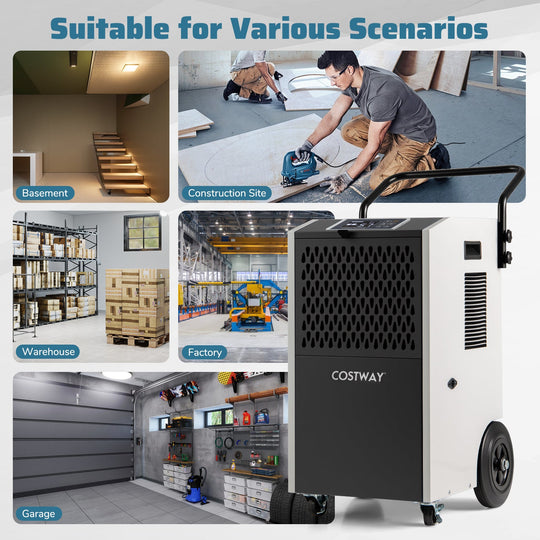 154 Pints Commercial Dehumidifier with Pump and Drain Hoses