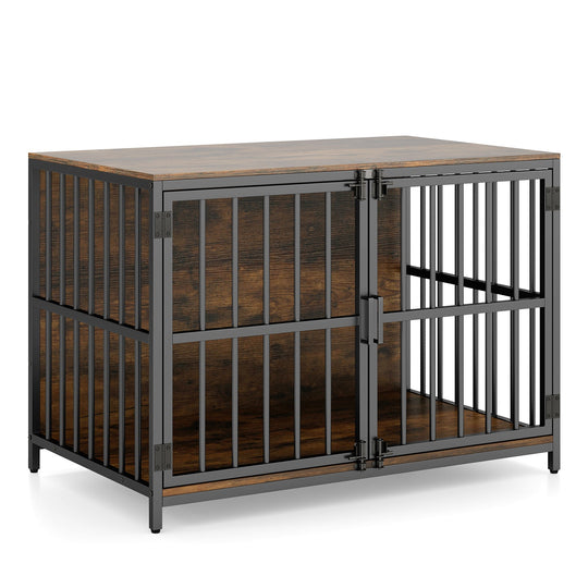 40 Inch Dog Crate Furniture Dog Kennel with Dual Lockable Double Doors