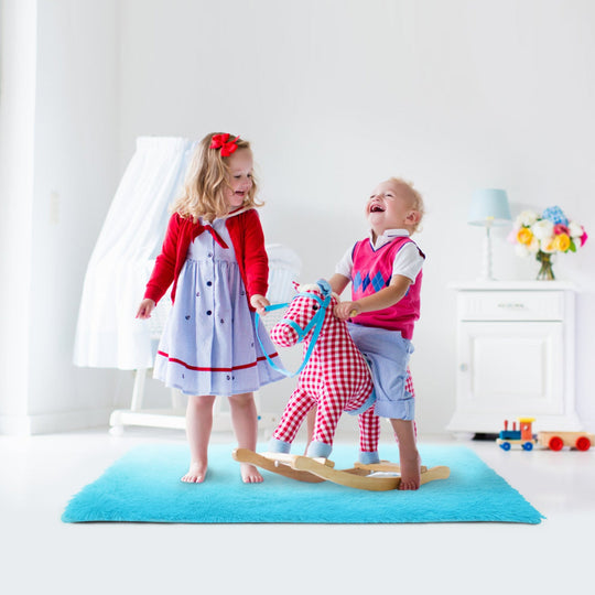 Fluffy Bedroom Rug 4Õ x 2.6Õ Anti-Skid Shaggy Area Rug Decorative Floor Carpet Mat for Nursery Bedroom Living Room