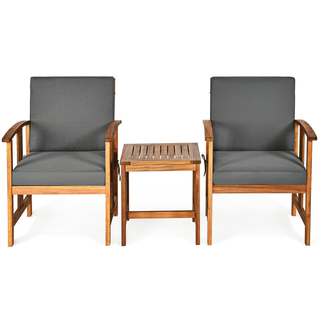 3PC Solid Wood Outdoor Patio Sofa Furniture Set