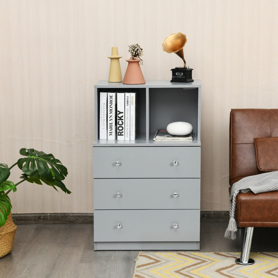 3 Drawer Dresser with Cubbies Storage Chest for Bedroom