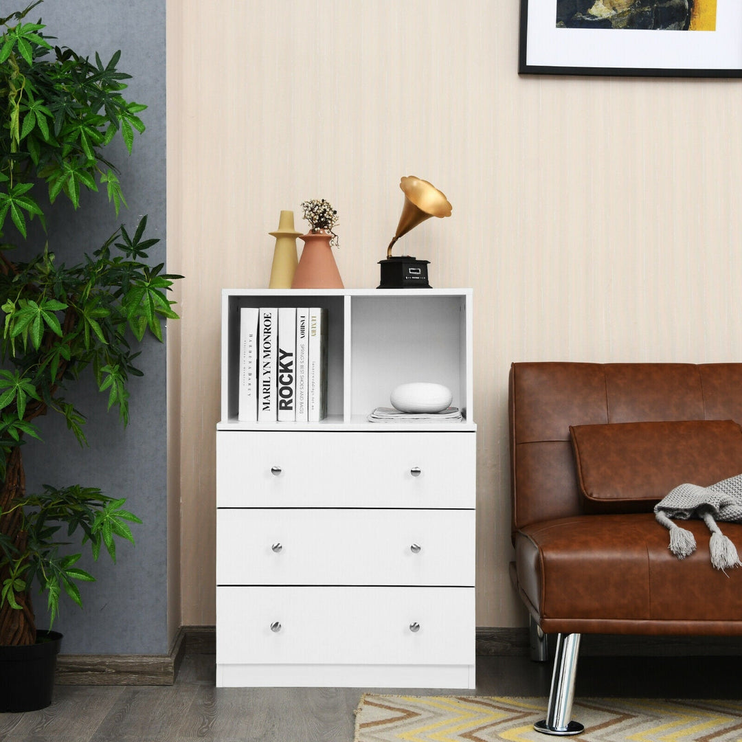 3 Drawer Dresser with Cubbies Storage Chest for Bedroom