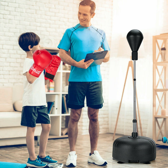 Adjustable Freestanding Punching Bag with Boxing Gloves
