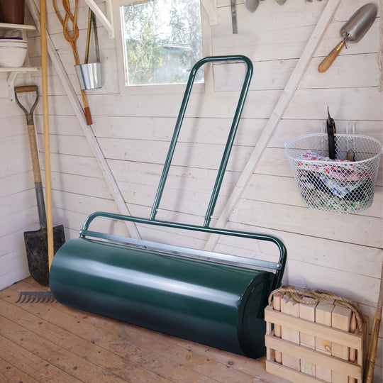 36 x 12 Inch Tow Lawn Roller Water Filled Metal Push Roller