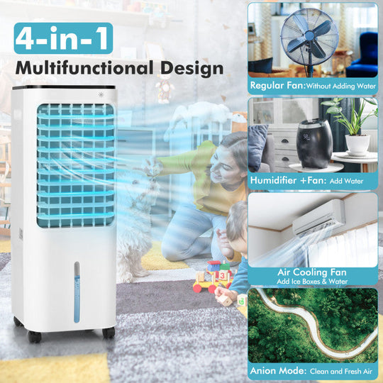 4-in-1 Air Cooler - 12L Tank & 4 Ice Packs