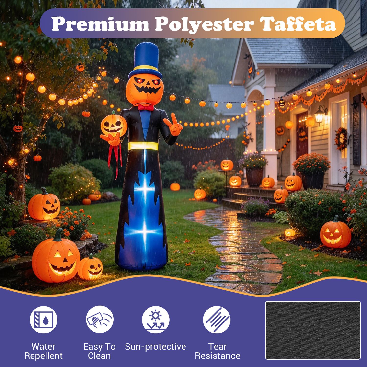 10 FT Animated Halloween Inflatable Pumpkin Gentleman Decoration ...