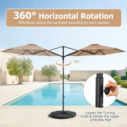 10 FT Cantilever Patio Umbrella with 360° Rotation
