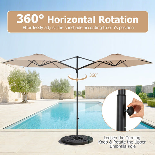 10 FT Cantilever Patio Umbrella with 360° Rotation