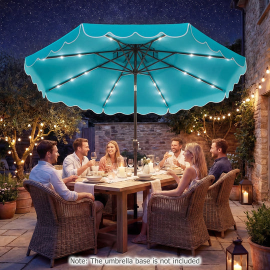 10 FT Solar LED Patio Umbrella for Deck and Pool