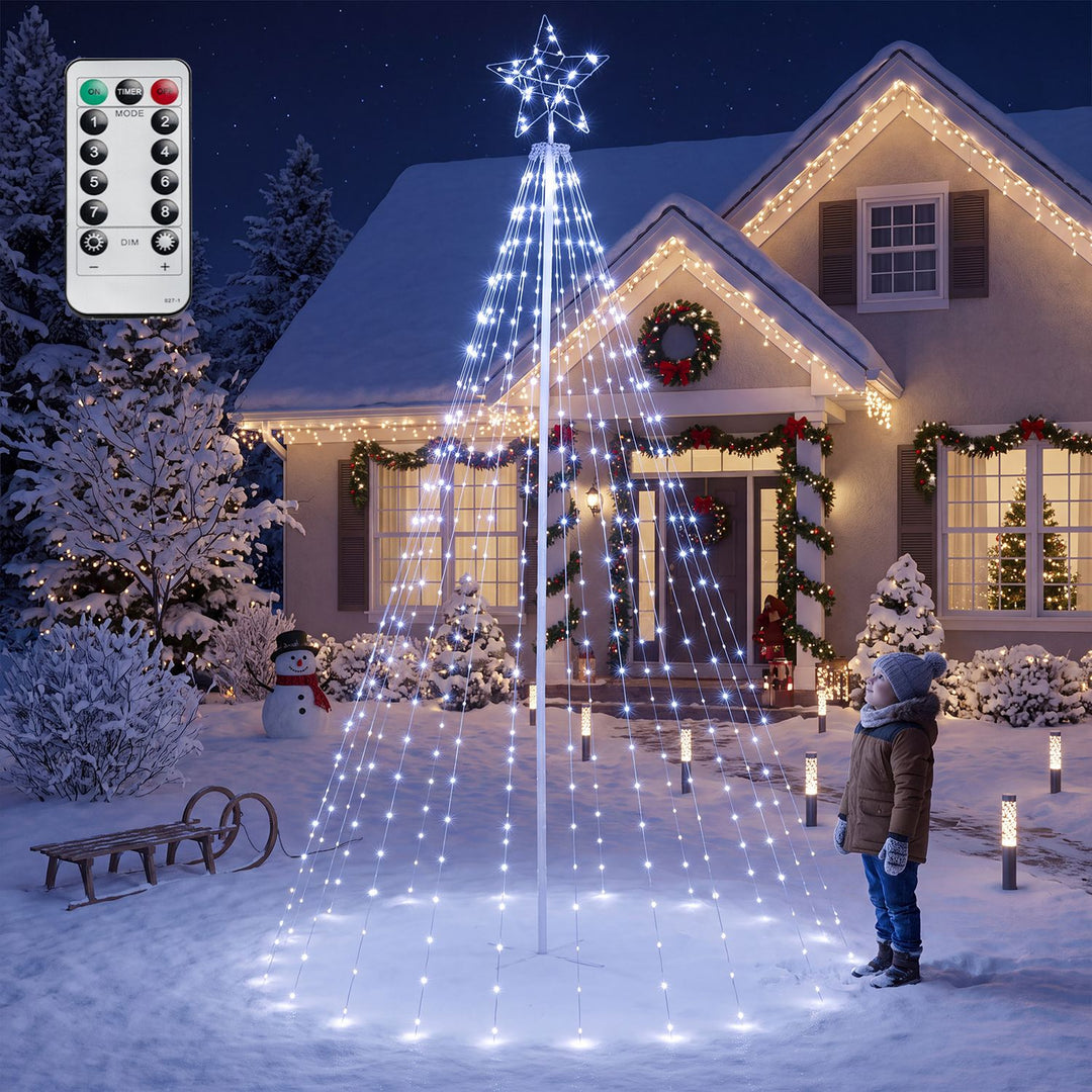 10 Feet Outdoor Christmas Tree Star String Lights