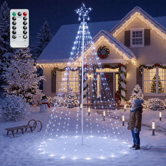 10 Feet Outdoor Christmas Tree Star String Lights