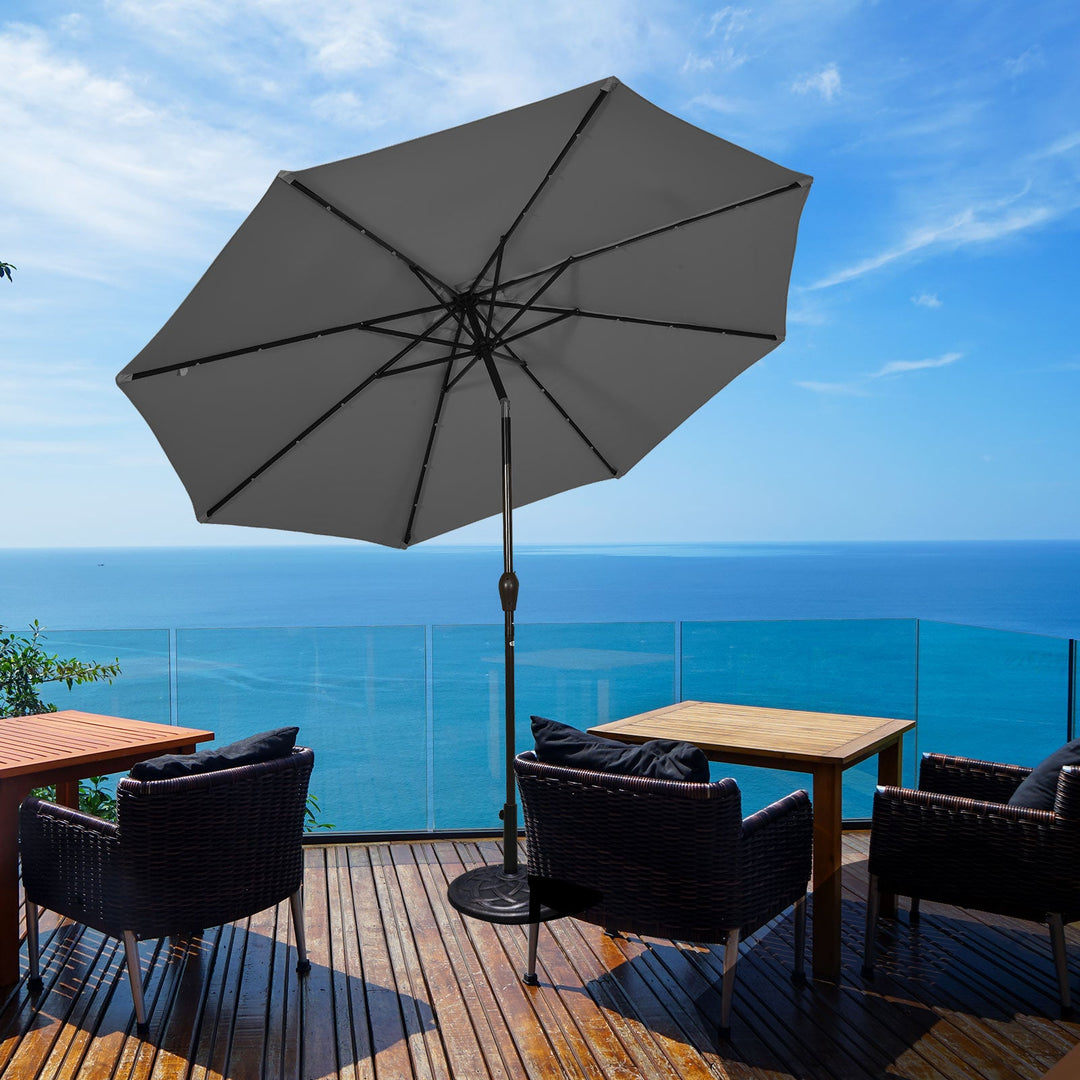 10 Feet Outdoor Patio umbrella with Bright Solar LED Lights-Dark Blue
