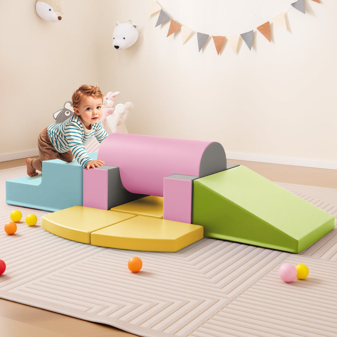 10-Piece Foam Climbing Toys for Toddlers Soft Foam PU Leather Building Blocks
