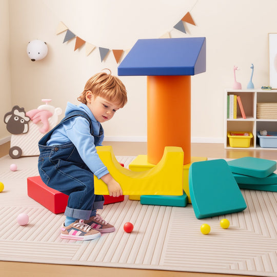10-Piece Foam Climbing Toys for Toddlers Soft Foam PU Leather Building Blocks