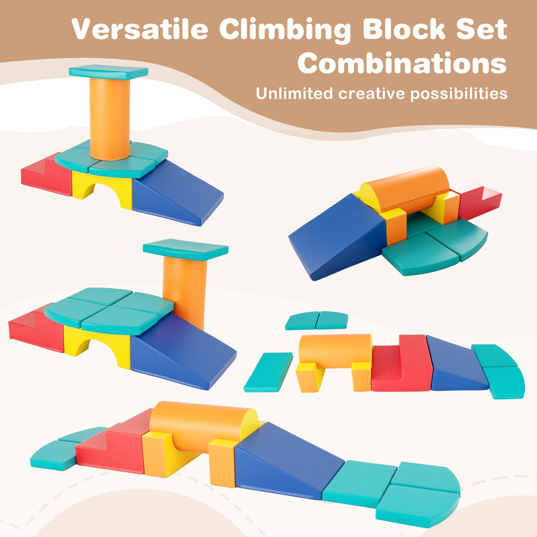 10-Piece Foam Climbing Toys for Toddlers Soft Foam PU Leather Building Blocks