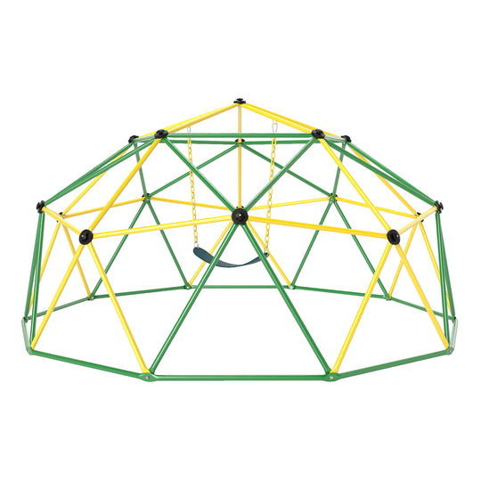 10 Feet Dome Climber with Swing and 800 Lbs Load Capacity-Green