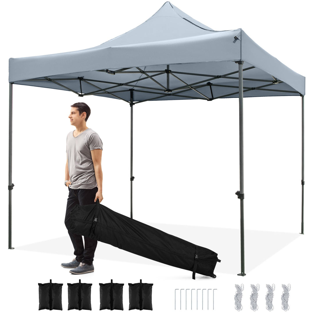 10 x 10 FT Outdoor Pop up Canopy Tent Easy Setup Gazebo Shelter with Wheeled Bag