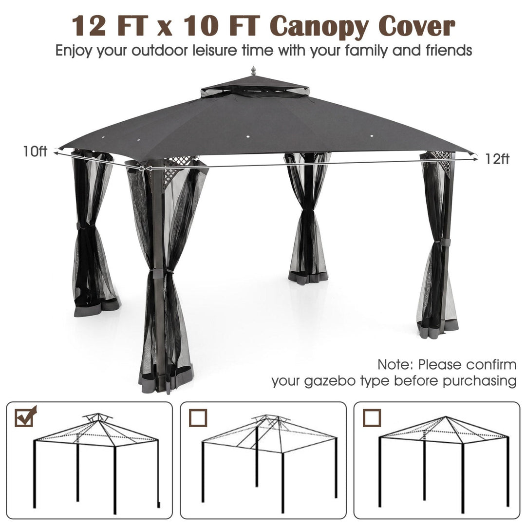 10' x 12' Gazebo Replacement Canopy Top with Air Vent