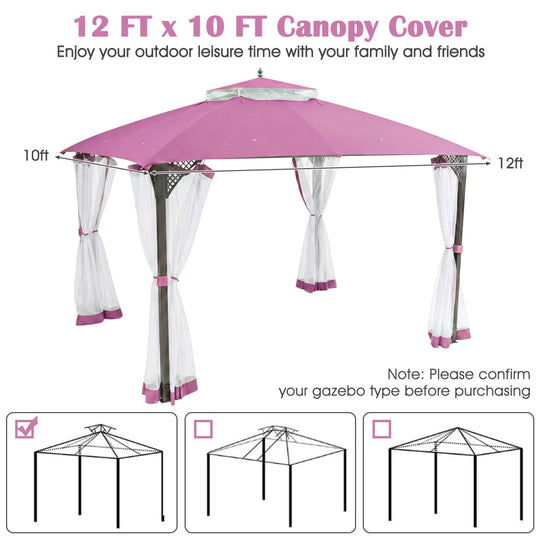 10' x 12' Gazebo Replacement Canopy Top with Air Vent