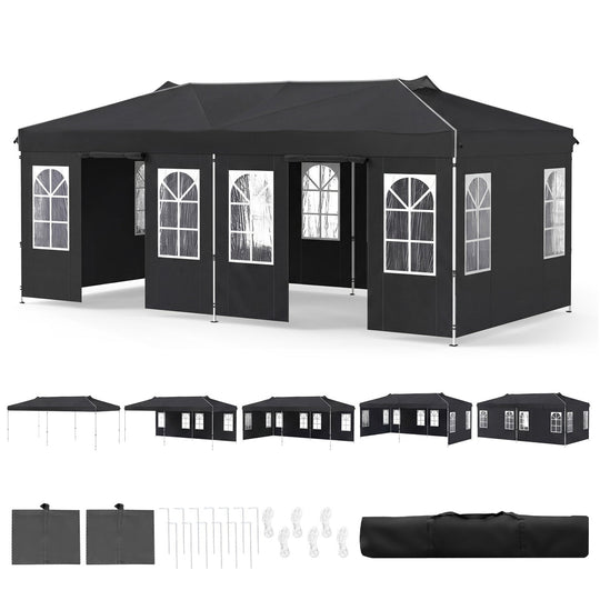 Pop Up Canopy Tent 10x20 FT with 6 Sidewalls