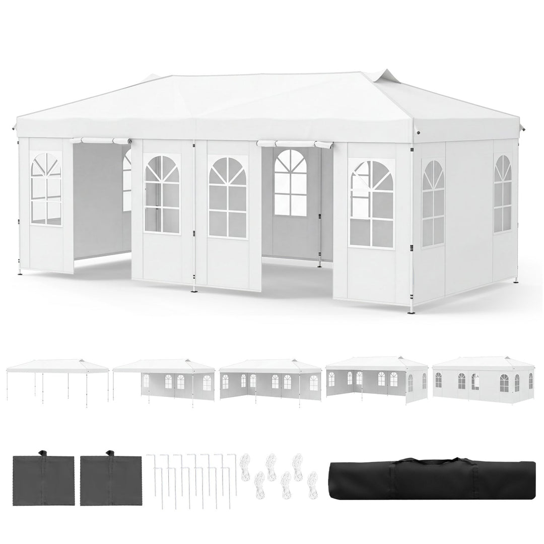 Pop Up Canopy Tent 10x20 FT with 6 Sidewalls