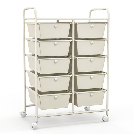 10-Drawer Rolling Storage Cart