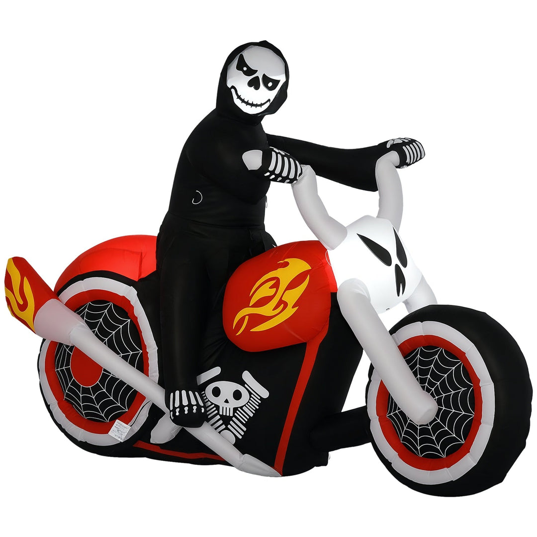 Halloween Inflatable Grim Reaper on Motorcycle with LED Lights