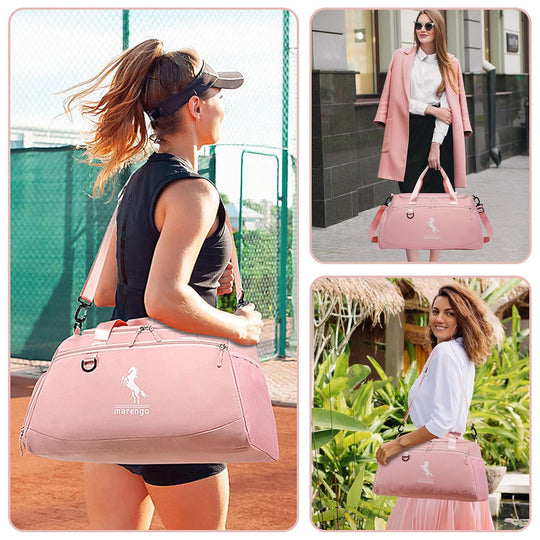 Gym Duffle Bag with Shoe Compartment & Wet Pocket 37L