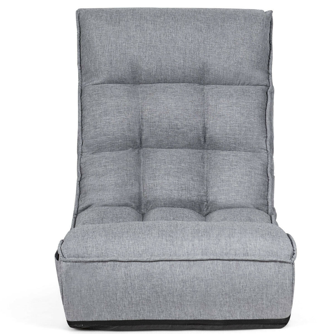 4-Position Adjustable Floor Chair Folding Lazy Sofa