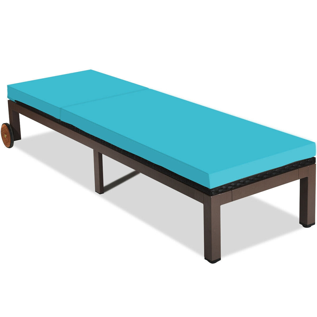 Back Adjustable Cushioned Patio Rattan Lounge Chair