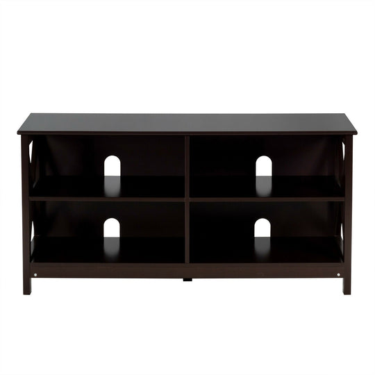 Wooden TV Stand Entertainment for TVs up to 55 Inch with X-Shaped Frame