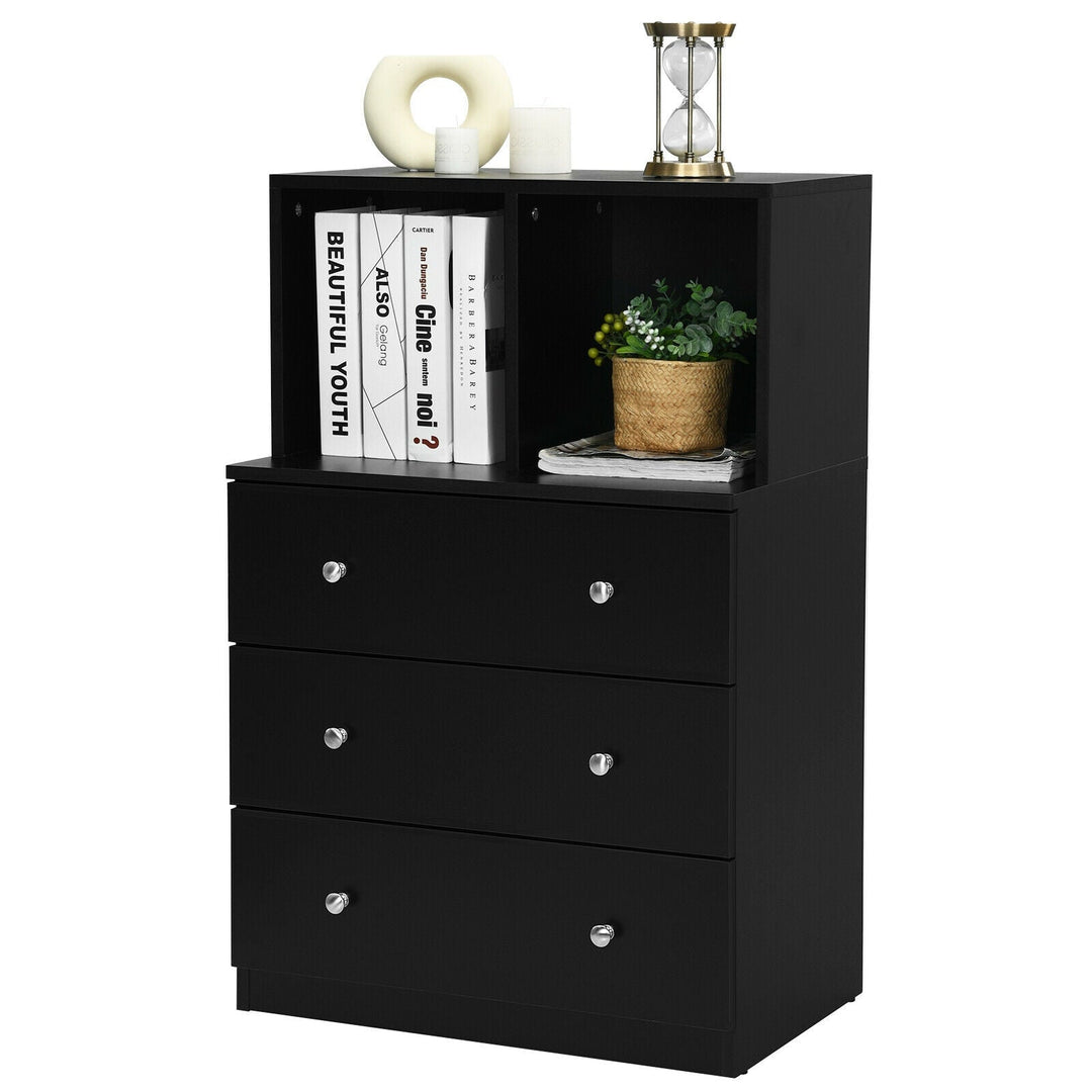 3 Drawer Dresser with Cubbies Storage Chest for Bedroom