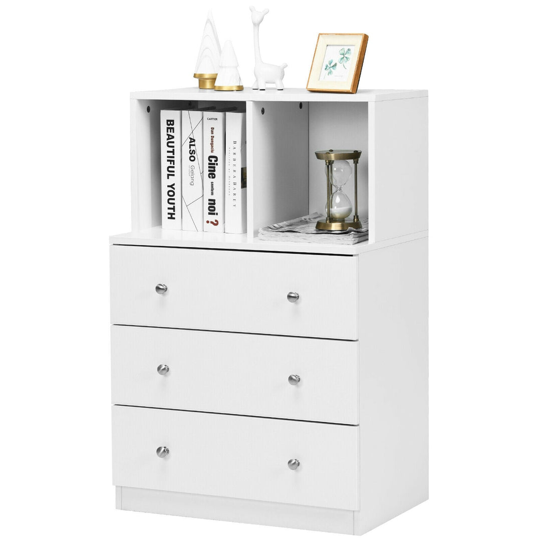 3 Drawer Dresser with Cubbies Storage Chest for Bedroom