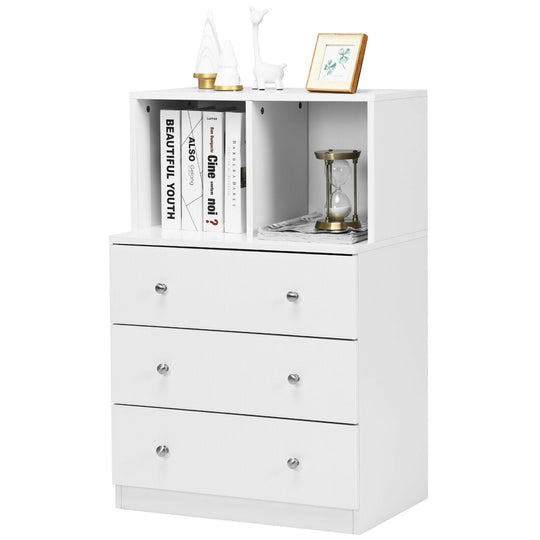 3 Drawer Dresser with Cubbies Storage Chest for Bedroom