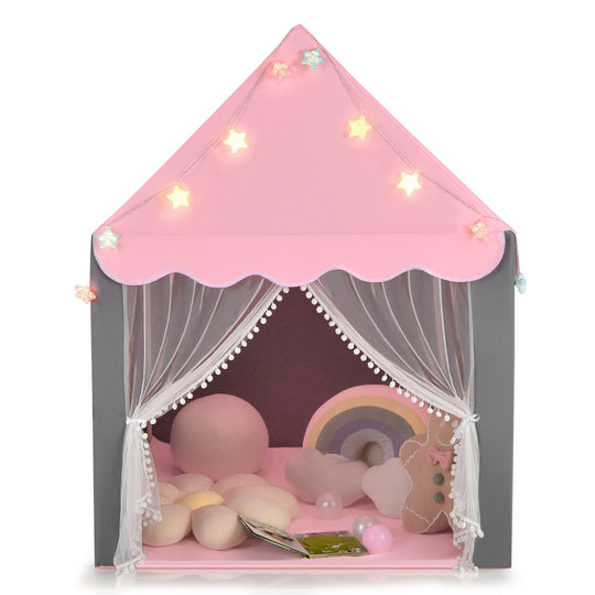 Kids Playhouse Tent with Star Light and Mat-Pink