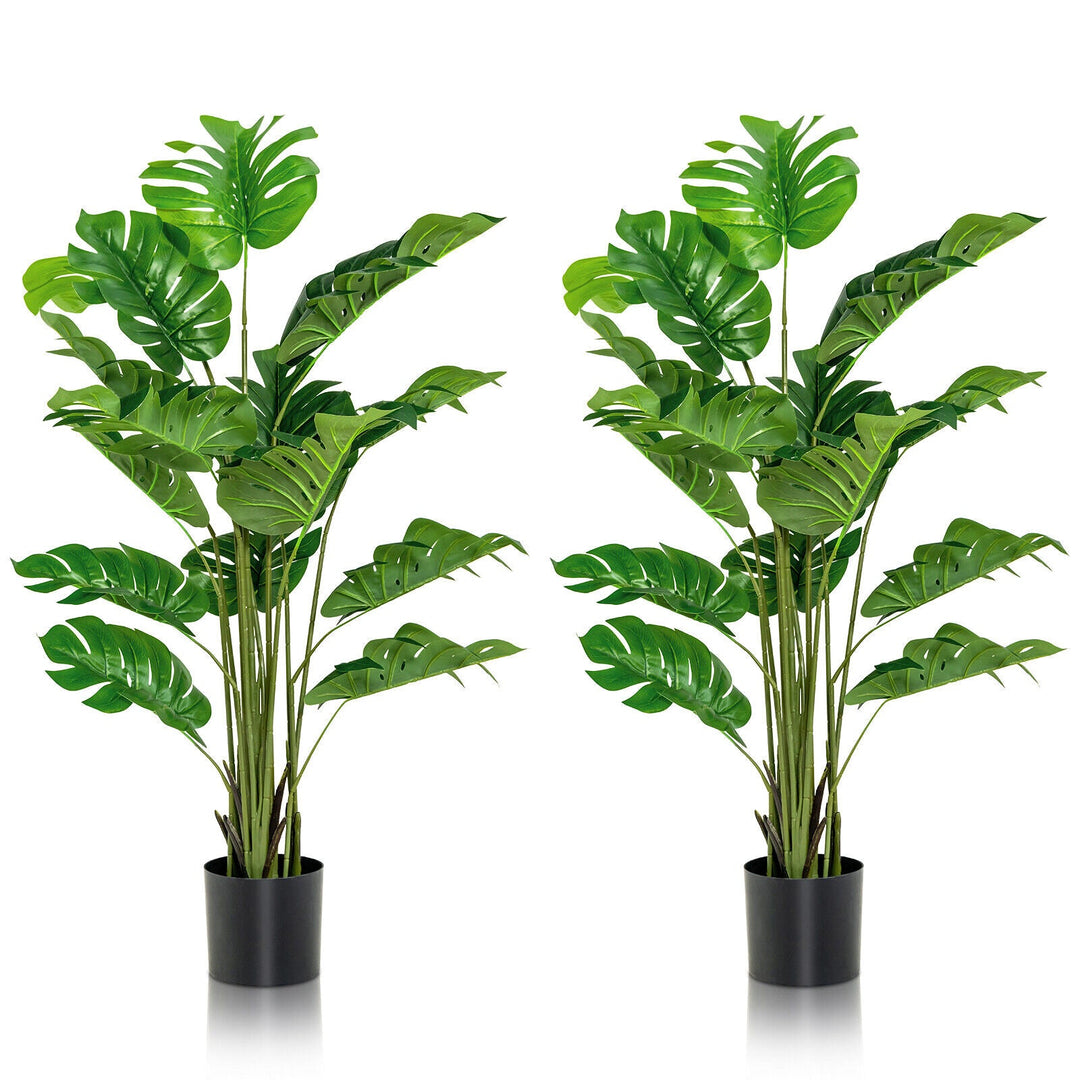 2 Pieces 5 Feet Artificial Monstera Tree Set