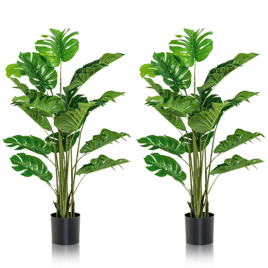 2 Pieces 5 Feet Artificial Monstera Tree Set