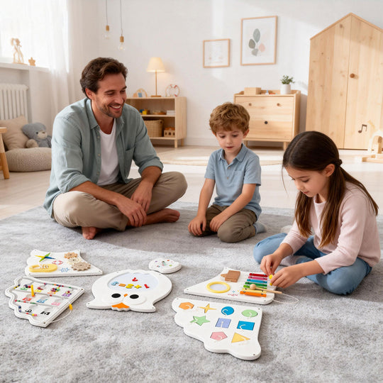 11-in-1 Toddler Learning Activity Center Owl Activity Wall Busy Board Panels for 3+ Years Old
