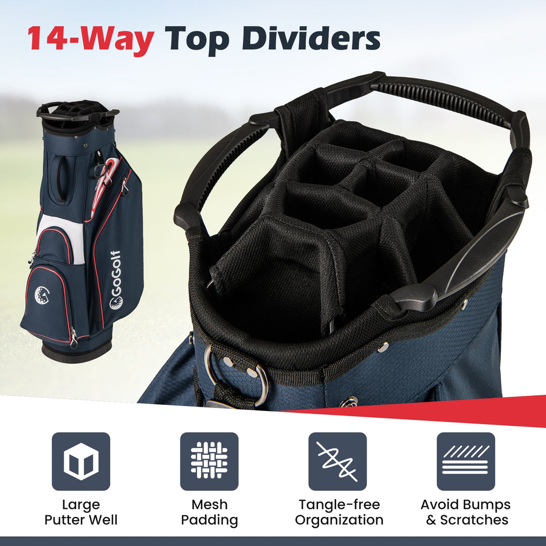 Golf Cart Bag Lightweight Portable Golf Club Organizer Bag