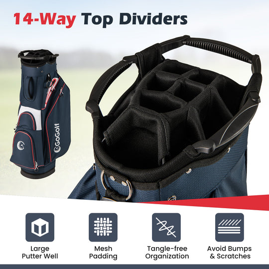Golf Cart Bag Lightweight Portable Golf Club Organizer Bag