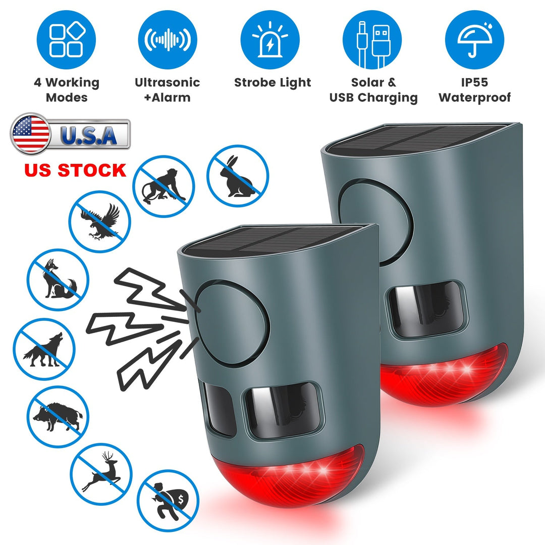 Solar Animal Repeller with Motion Sensor & Ultrasonic Sound