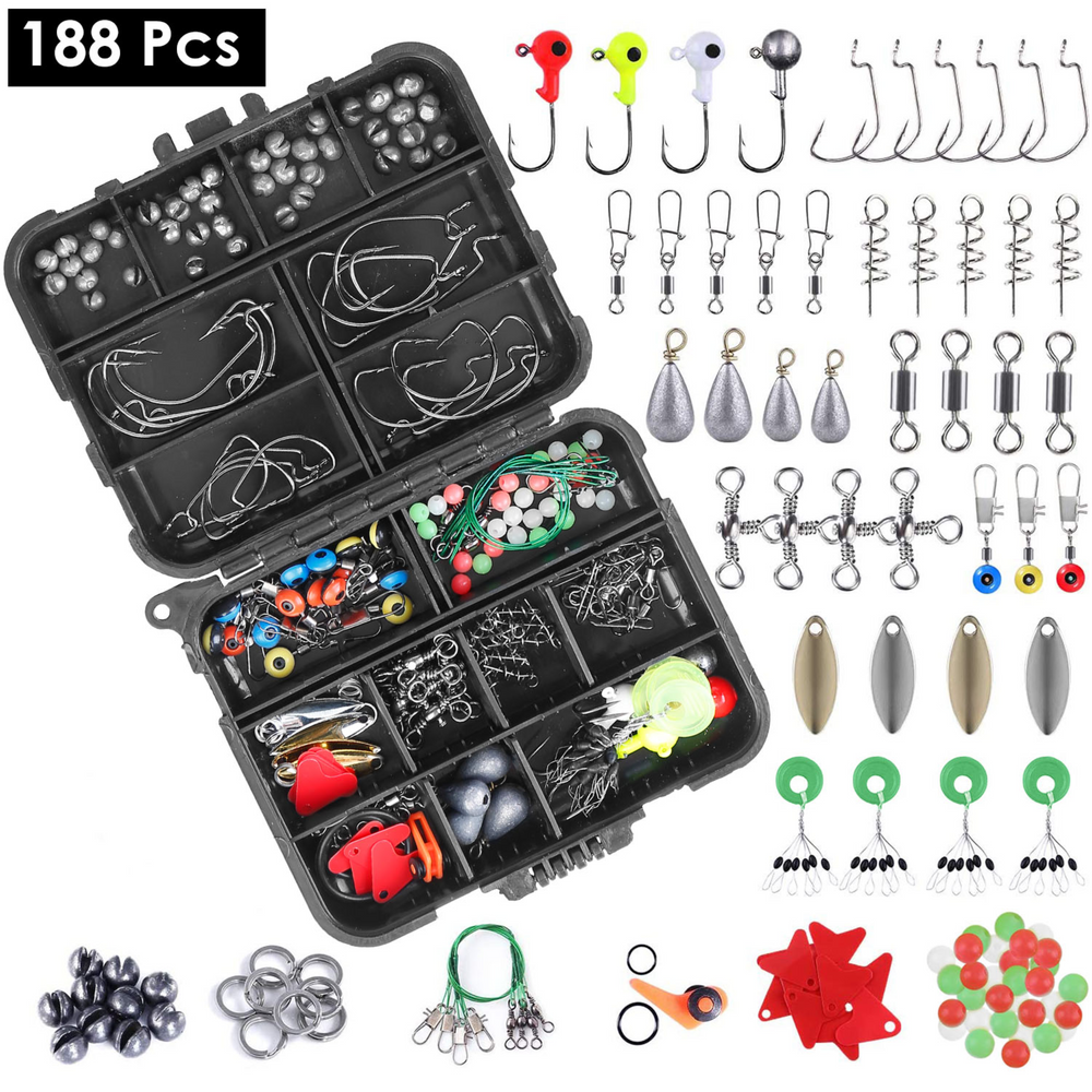 GBruno 188Pcs Fishing Accessory Kit