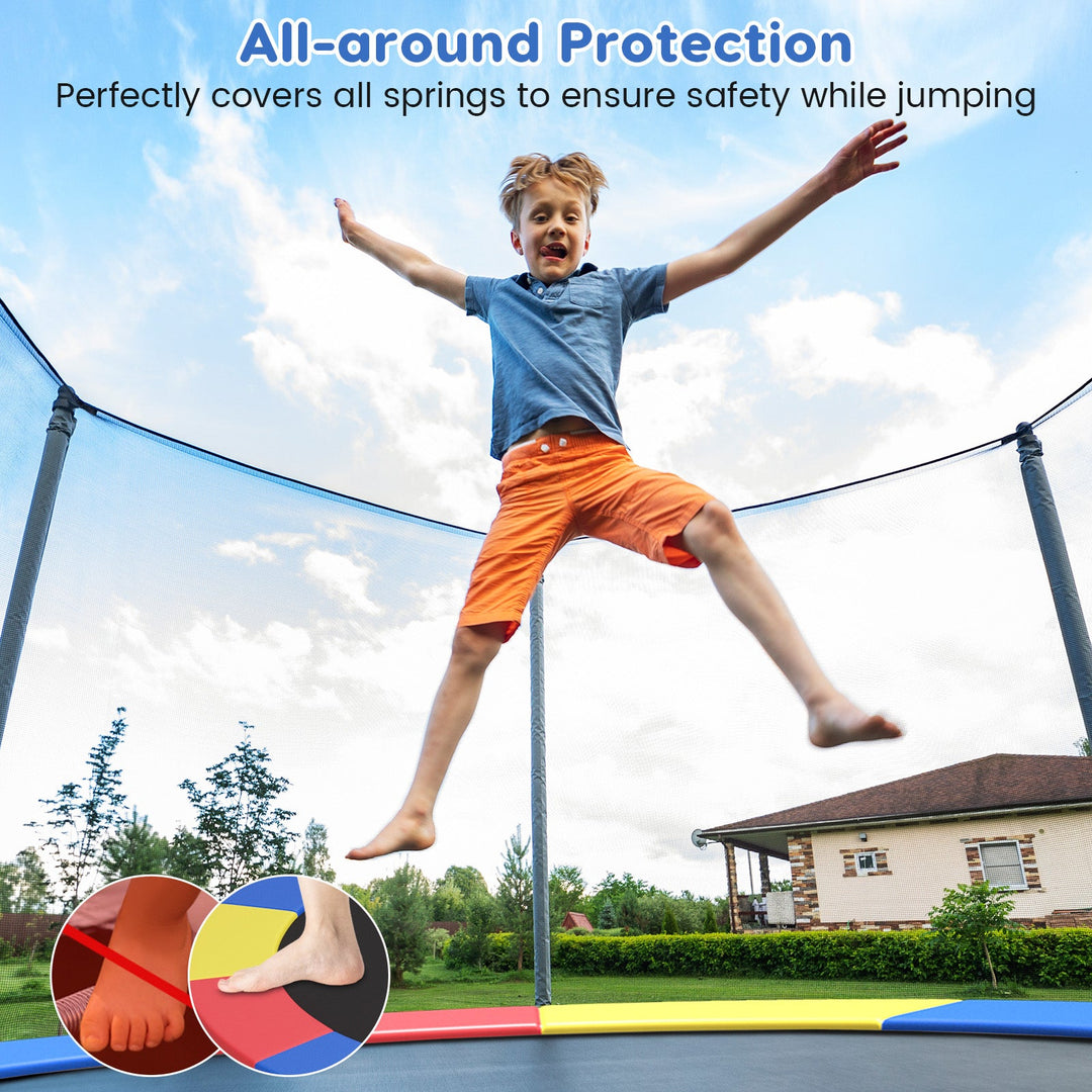 8-16 FT Trampoline Pad Replacement Safety Pad with Fixing Straps (Multicolor)