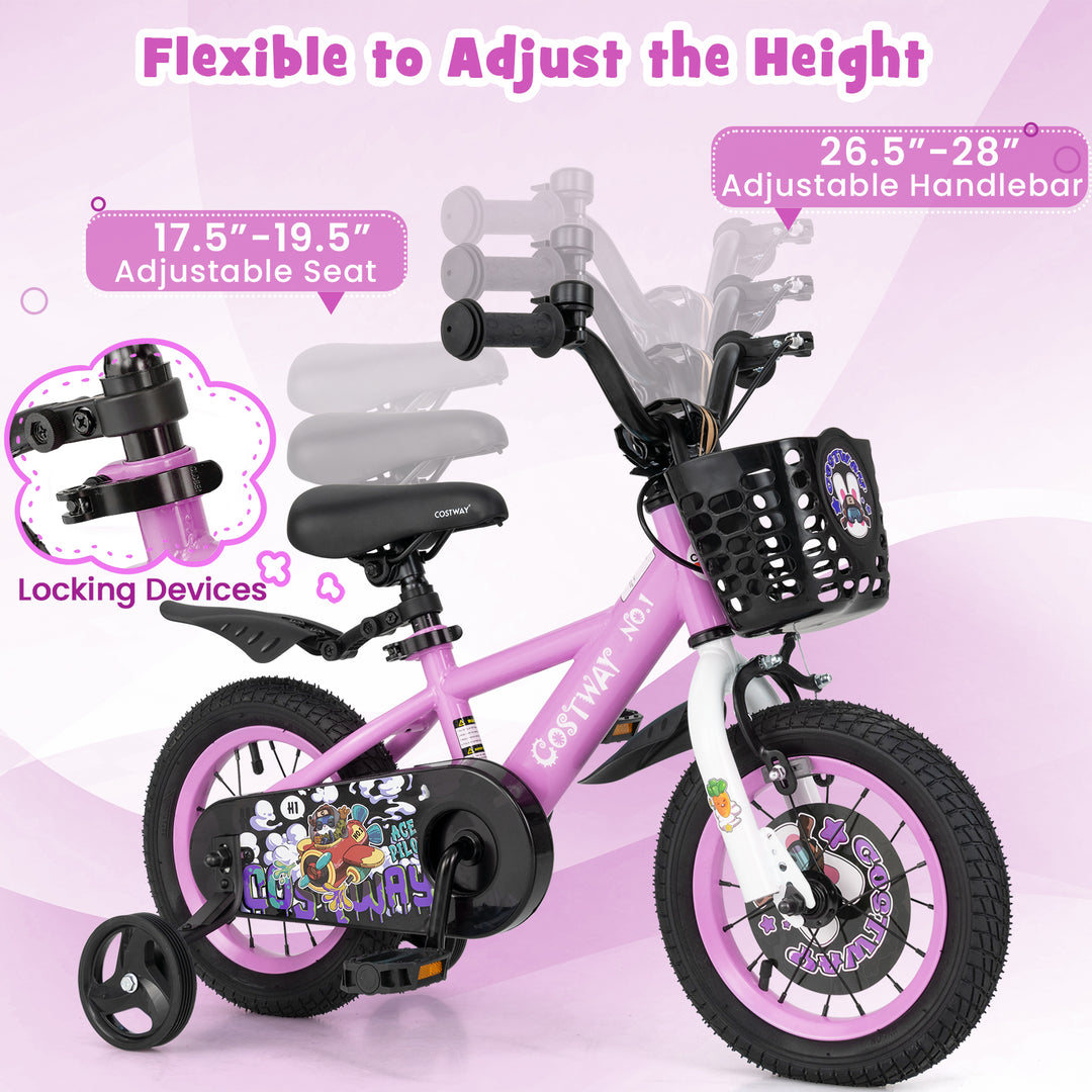 12 Inch Kids Bike for 3-4 Years Old Sport Bicycle with Adjustable Handlebar and Saddle-12 inches