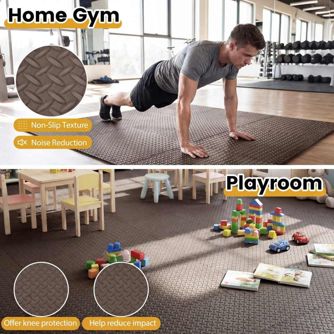 Puzzle Exercise Floor Mats 1/2 Inch Thick - 12 Tiles