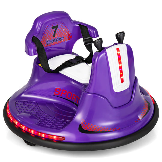 12V Kids Ride On Bumper Car with Remote Control Lights and Music