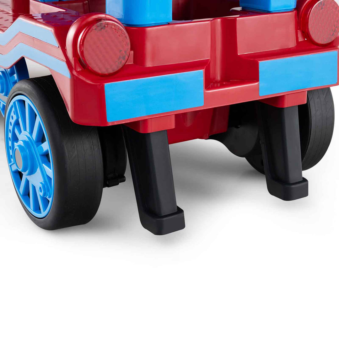 12V 2-Seater Ride on Toy with Train Whistle and Removable Chair-Blue