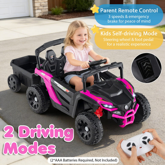 12V Battery Powered Ride On Tractor with Parent Remote Control