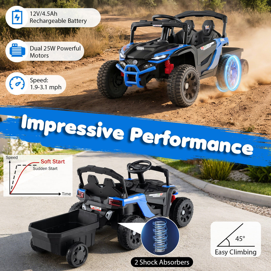 12V Battery Powered Ride On Tractor with Parent Remote Control