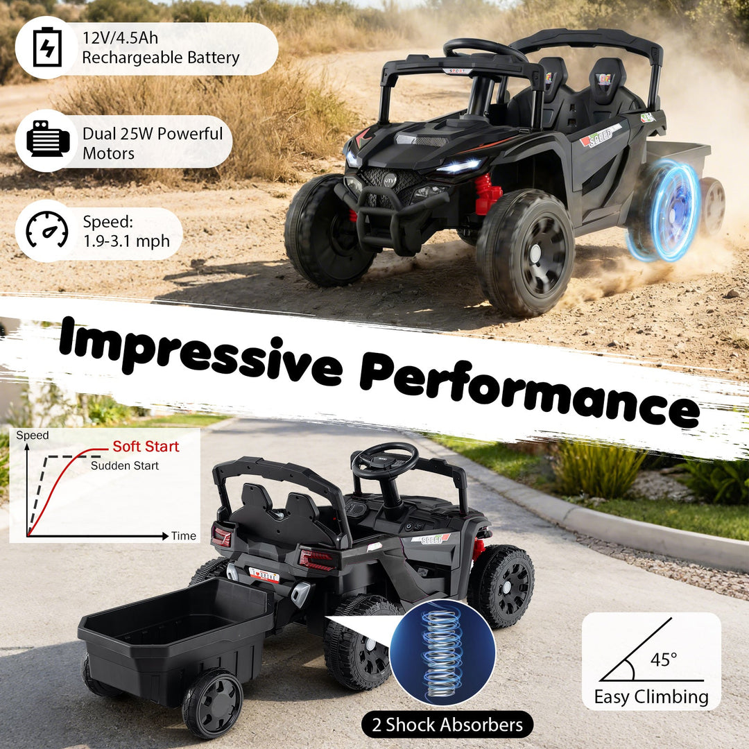 12V Battery Powered Ride On Tractor with Parent Remote Control